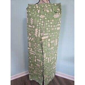 Bailey Rose Jeans Women's Wide Leg 2 Pocket Print Bottoms Green White small